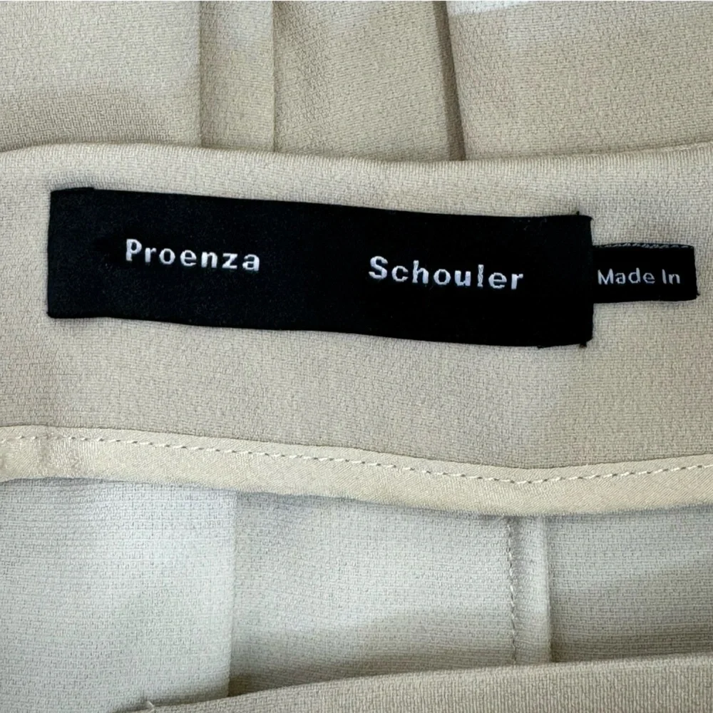 Proenza Schouler Pleated Polka Dot Crepe Wrap Skirt in Cream Sz 4 - Picture 10 of 13